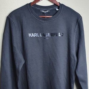 SUPER MINIMAL MEN'S LUXURY KARL LAGERFELD RUE ST-GUILLAUME BLACK LOGO SWEATSHIRT